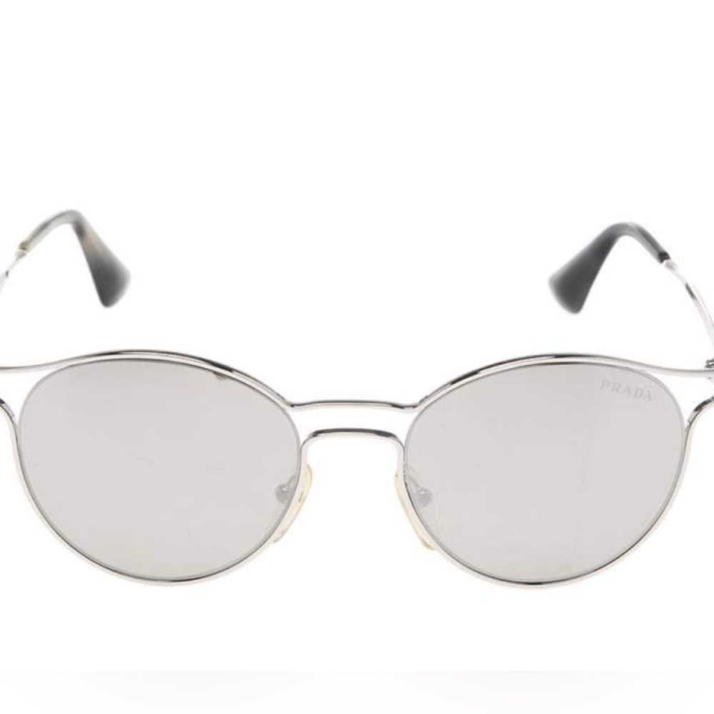 Prada Silver SPR62S Silver Tone Metal Round Sunglasses
